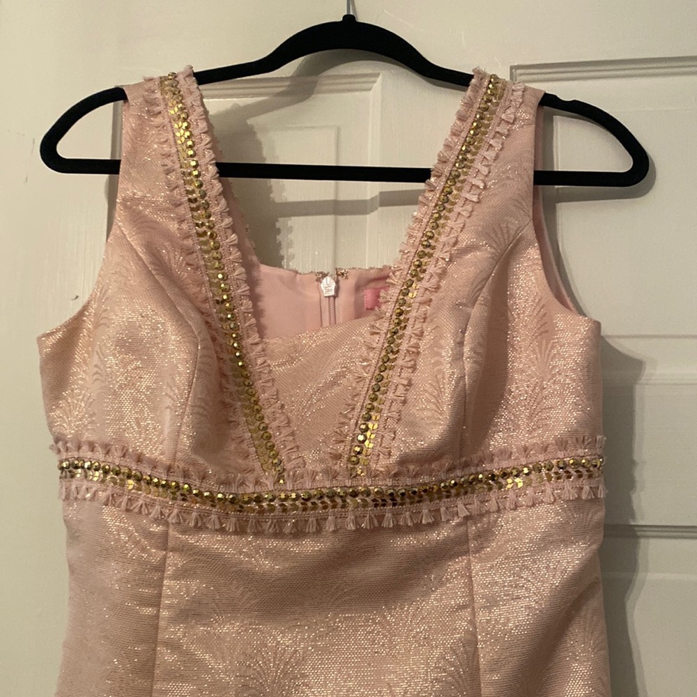 Lily Pulitzer metallic soft pink dress